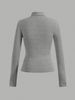 Women's Clothing Women's Solid Color Casual High Neck Long Sleeve T-Shirt Set 4-Piece Long Sleeve For Formal & Casual_ecoleips.com