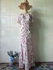 European American 2025 Spring New Floral Soft Short-Sleeve Comfortable Long Elegant And Stylish Women's Dress_ecoleips.com