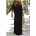 Summer New Arrival Women's Casual Long Dress Solid Color off Shoulder Elastic Waist Short Sleeve European And American Style Q212_ecoleips.com