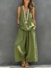 Women's Two Piece Set Wide Leg Pants And Sleeveless Vest Solid Color Spring Summer New Arrival_ecoleips.com