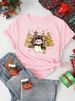 European And American Cross-border Foreign Trade Wholesale Clothing Christmas-themed Round-neck Plus-size Short-sleeve_ecoleips.com