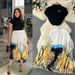 Retro Elegant Women's Summer Suit Sleeveless Shirt Top & Pleated Long Skirt Two-Piece Set High-End Design Niche Fashion_ecoleips.com