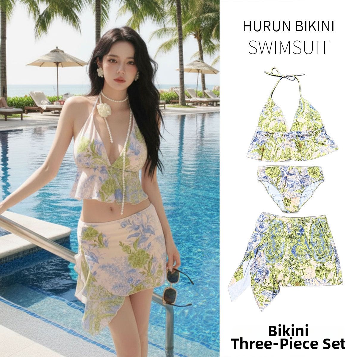 Women's Sexy Printed Bikini Set Two Piece Swimsuit Slimming And Flattering for Beach Vacations And Hot Springs_ecoleips.com