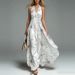 Women's V Neck Halter Neck Printed Casual Long Dress European American Style Thin Material Summer Wear Elegant Fashion_ecoleips.com