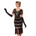 plus Size Retro Sequined Dress European And American Style Gatsby Gown with Handmade Beaded Tassels for Women_ecoleips.com