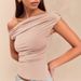2025 Hot-Selling European And American Cross-Border Women's Summer Fashion: New Solid Color Pleated Off-Shoulder_ecoleips.com