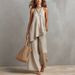 Women's Casual Round Neck Tank Top And Long Pants Lounge Set - Soft Comfortable Two Piece Outfit_ecoleips.com