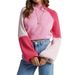 Women's Knitted Sweater Autumn Winter Fashion Loose Fit Color Block Pullover Top Casual Comfortable Round Neck Long Sleeve_ecoleips.com