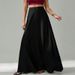 Elegant Black A-Line Midi Skirt, Flowy Hemline High Waist Skirt For Women, Versatile And Chic For Fall And Casual Occasions_ecoleips.com
