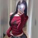 AC754 Long-sleeve T-shirt For Women, Chic Stylish, Sweet And Spicy, Slim-fit, One-shoulder, Short Top_ecoleips.com