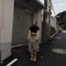 Women's Clothing Retro Distressed Tree Branches Camouflage Print Loose Straight Casual Pants Cropped Pants_ecoleips.com