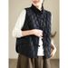 girl 2023 Autumn Winter New Fashion Artistic Retro Ethnic Style Button Down Cotton Warm Versatile Women's Vest_ecoleips.com