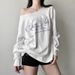 Summer New Women's American Street Style Letter Print Top off Shoulder Short Sleeve Loose T-Shirt 2026_ecoleips.com