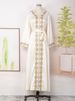 Verve MT109 Muslim Robe Elegant New Women's Fashion Rhinestone Long Sleeve V-neck Flared Dress Ins_ecoleips.com