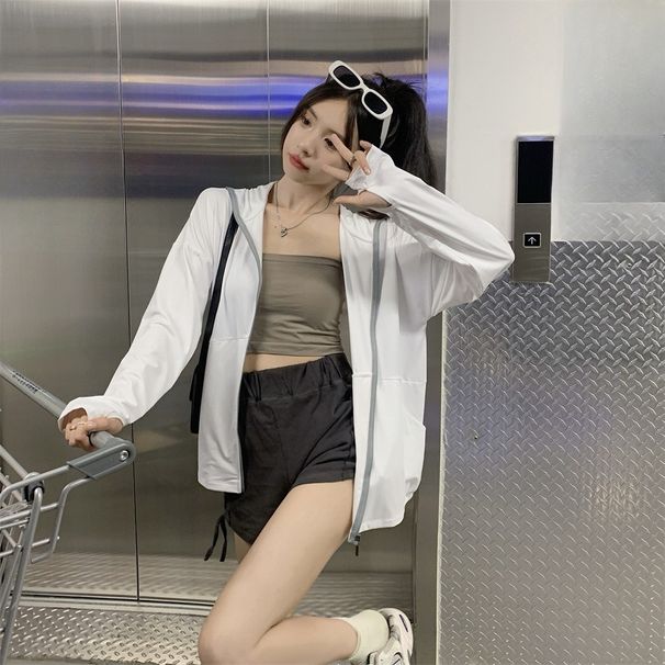 Ice Silk Sunscreen Clothes, Women's Jackets, Blouses, Summer New UV-proof, Outside-ray Breathable Cardigans, Light And Thin Sunscreen_ecoleips.com