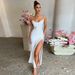 Women's Clothing Sexy Dress Slimming And Slimming Backpack Hip Slit Party Suspender Dress_ecoleips.com