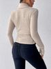 Autumn And Winter Sexy Texture Pit Stripe Slim Knit Long Sleeve Women's T-shirt New High Neck Women's Tops Casual Women's Tops_ecoleips.com