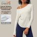 Women's Loose Long Sleeved Yoga Top Skin Friendly Casual Sports T-Shirt Sexy Off Shoulder Design European American Style Nude Autumn Wear_ecoleips.com