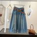 Women's American Retro Blue Denim Jeans High Waisted Slimming Loose Fit Wide Leg Cropped Pants Petite Summer Style Versatile_ecoleips.com