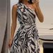 Summer New Women's Sexy Backless One Shoulder Sleeveless Printed Long Dress_ecoleips.com
