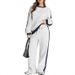 Women's Color Blocked Casual Sportswear Set Loose Fit Wide Leg Pants Two Piece Outfit Autumn Arrival_ecoleips.com