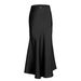 Women's High Waist Stretch Satin Pencil Skirt - Elegant Bodycon Midi Skirt With Elastic Waistband, Slim Fit For Work & Evening_ecoleips.com