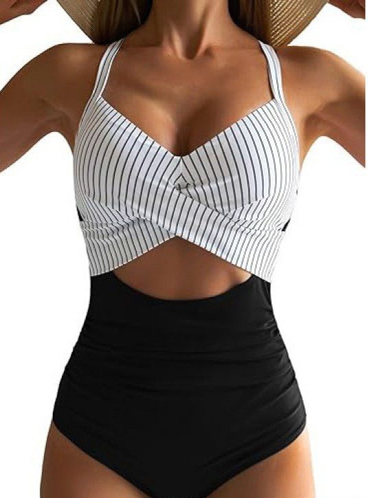 Women's One Piece Swimsuit Sexy Hollow Backless Tight Fit Strappy Export Design_ecoleips.com