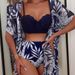 Maple Leaf Print High-Waisted Bikini Swimsuit Women's Slimming Mesh Jacket Triangle Top New_ecoleips.com