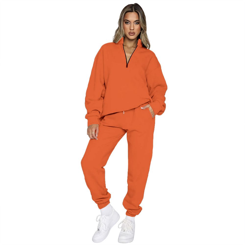 "Urban Ease Zip-Up Hoodie & Pants Set – Women's Long-Sleeve Cotton Blend Lounge Wear (S-XXXL, 9 Colors) – From Coffee Run To Casual Cool"_ecoleips.com