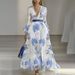 2026 European American Cross-border Independent Site SHEIN Printed Elegant Long Dress For Runway Shows, Parties,_ecoleips.com
