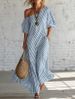 Women's Elegant Off-Shoulder Dress Spring Fashion Irregular Striped Style_ecoleips.com