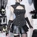 Retro Striped Sleeveless Top for Women Gothic Style Summer Vest New Subculture Fashion_ecoleips.com