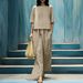 Women's Clothing Summer New Casual Round Neck Five Point Sleeve Top Wide Leg Trousers Fashion Suit Female_ecoleips.com
