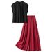 Women's Clothing Fashion Thin Pants Suits T Shirts Two Piece Suits_ecoleips.com