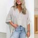 Verve 2025 Women's Spring/Summer New Striped Single-Breasted Mid-Sleeve Shirt_ecoleips.com