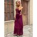Women's Clothing Pure Color Sexy Mesh Hollow Tube Top Strap One Piece Swimsuit Skirt Two Piece Set_ecoleips.com