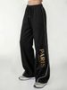 Women's Elegant High-End Wide Leg Pants Spring/Summer Fashion Parisian Commuter English Pattern Print Casual Formal Polyester_ecoleips.com
