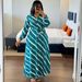 Plus Size Striped Long Sleeve Dress – Trendy A-Line Midi Dress With Belted Waist For Women (Blue, Sizes S-Xxl)_ecoleips.com