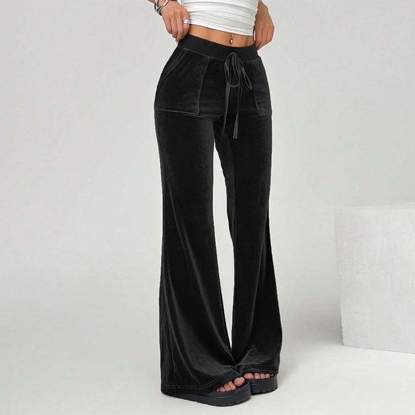 Voya 2026 Women's Simple Elegant Velvet Casual Pants Drawstring Slimming Drawstring Wide-leg Pants That Slim The Legs And Elongate The Legs
_ecoleips.com