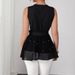 Women's Clothing Women's New Lace Up Beaded V Neck Sleeveless Vest Top_ecoleips.com