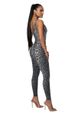 K Women's Printed Sleeveless Vest Jumpsuit With Threaded Square Collar, Exposed Back, Hip Lifting, Slim Fit Sports Jumpsuit_ecoleips.com