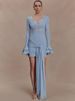 Mozision Slinky Lace Long Sleeve Sexy Mini Dress Women Elegant Cut-out V Neck Backless Bodycon Club Party Dress Female Clothes_ecoleips.com