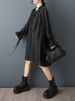 2026 Spring Summer New Oversized Vintage Dresses For Women Lace-Up Long Sleeve Loose Casual Shirt Dress Fashion Elegant Clothing_ecoleips.com