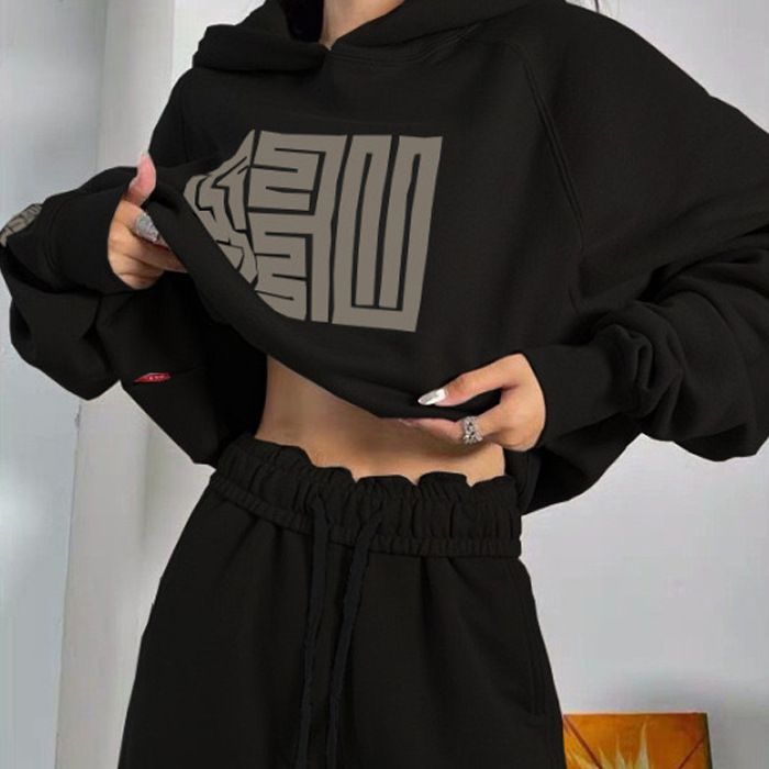 Women's Clothing Autumn And Winter New Korean Version Student Printed Hooded Loose Jacket Tops For Women_ecoleips.com