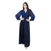 Muslim Dress Women's Clothing Elegant Velvet Burnout Chiffon Evening Gown With Rhinestone Embellishments - Modest Muslim Banquet Dress_ecoleips.com