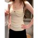 2026 New Pure Desire Style Bowknot Strap Small Design Summer Lace Tank Top Slim Fit Inner Wear With Beautiful Back_ecoleips.com