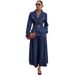 Women's European American Style Denim Skirt Set With Fashion Belt Maternity Clothes_ecoleips.com