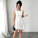 Voya 2026 Summer French-style Dress For Women, Round Neck, Sleeveless, Tie-waist, White, Gentle Style, Pleated Short Skirt_ecoleips.com