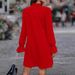 Women's Clothing early spring women's clothing lace up beaded long sleeved solid color dress female_ecoleips.com