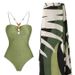 One Piece Set Bikini Conservative Belly Covering Beach Chiffon Wrapped Skirt Hot Spring Swimsuit_ecoleips.com